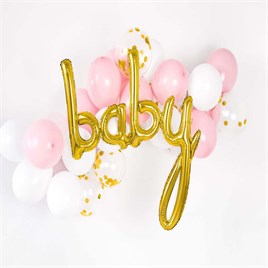 Baby Gold Folyo Balon - Bebek Çocuk Parti Kutlama Seti 
