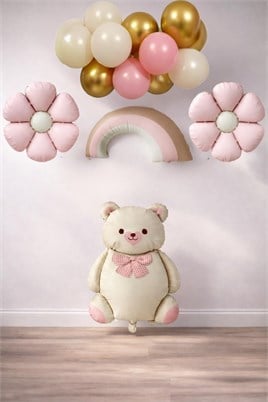 Baby Shower Retro Papatya Temalı Kız Bebek Kutlama Seti