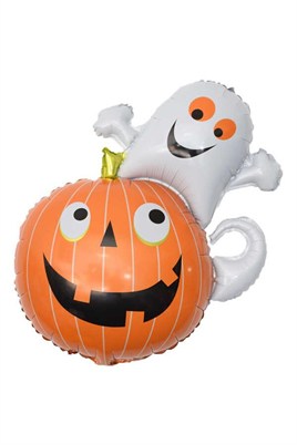 Bal Kabağı ve Hayalet Tasarımlı 65x 80 Cm Folyo Balon Halloween Cadılar Bayramı Parti Malzemesi