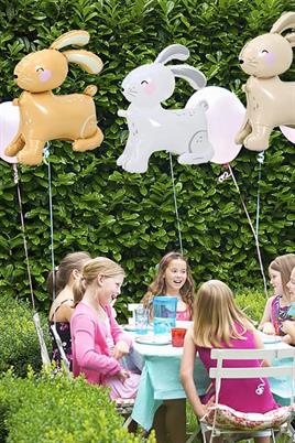 Bej 3D Büyük Boy Tavşan Folyo Balon
