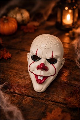 Beyaz Korku Palyaço Maskesi – Halloween Cadılar Bayramı Tam Yüz Kostüm Maskesi