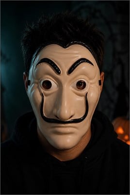 Bıyıklı Soyguncu Maskesi – Halloween Cadılar Bayramı Kostüm ve Parti Maskesi