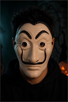 Bıyıklı Soyguncu Maskesi – Halloween Cadılar Bayramı Kostüm ve Parti Maskesi