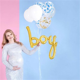 Boy Gold Folyo Balon - Bebek Çocuk Parti Kutlama Seti 