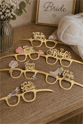 Bride Team Altın Parti Gözlüğü Seti (6’lı)