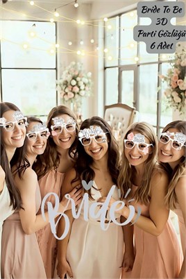 Bride Team Gümüş Parti Gözlüğü Seti (6’lı)