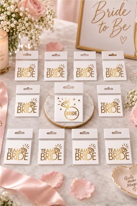 Bride To Be 1 Bride 10 Team Bride Gold Renkli Geçici Dövme Model 2
