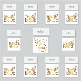 Bride To Be 1 Bride 10 Team Bride Gold Renkli Geçici Dövme Model 2