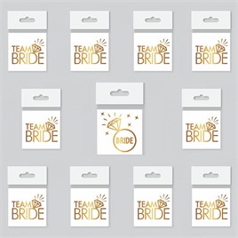 Bride To Be 1 Bride 10 Team Bride Gold Renkli Geçici Dövme Model 2