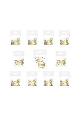 Bride To Be 1 Bride 10 Team Bride Gold Renkli Geçici Dövme Model 2