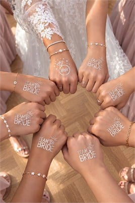 Bride To Be 1 Bride 10 Team Bride Gümüş Renkli Geçici Dövme Model 2