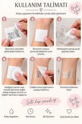 Bride To Be 1 Bride 10 Team Bride Gümüş Renkli Geçici Dövme Model 2