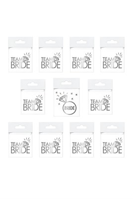 Bride To Be 1 Bride 10 Team Bride Gümüş Renkli Geçici Dövme Model 2