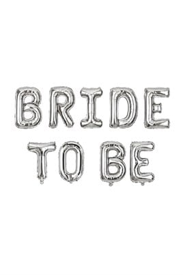 Bride To Be 16 inç 40 Cm Gümüş Renk Folyo Balon Seti, Bride To Be Parti Kutlama