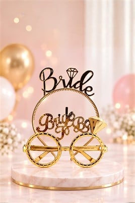Bride To Be Tac Gözlük Seti Gold Renk Parti Aksesuar Taç Gözlük