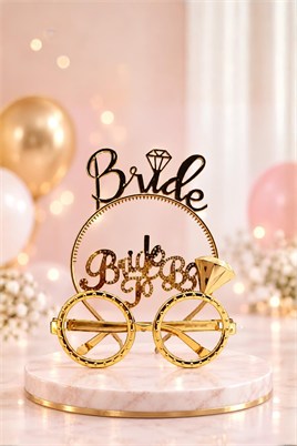 Bride To Be Tac Gözlük Seti Gold Renk Parti Aksesuar Taç Gözlük