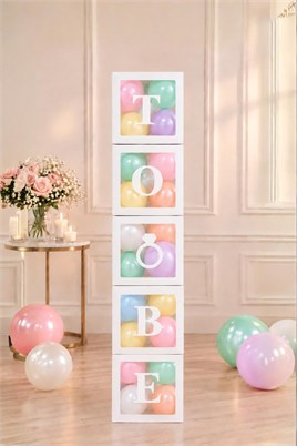 Bride To Be Yazılı Büyük Boy 25 cm Beyaz Kutu ve Balon Seti Nişan Kına Parti Kutlama Seti
