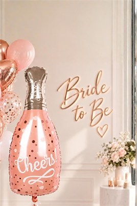 Cheers Yazılı 100x48 Cm Büyük Boy Şampanya Şişesi Folyo Balon Bride To Be Bekarlığa Veda