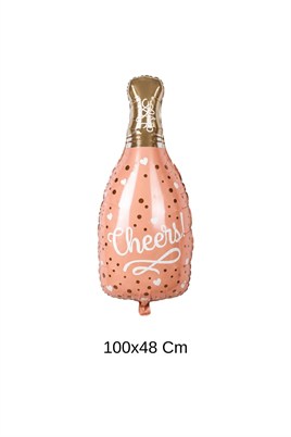 Cheers Yazılı 100x48 Cm Büyük Boy Şampanya Şişesi Folyo Balon Bride To Be Bekarlığa Veda