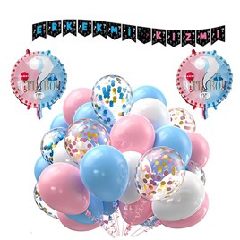 Cinsiyet Belirleme Parti Seti; Banner, Folyo Balon Ve Balon Zincir Seti Konsept 3 