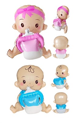 Cinsiyet Belirleme Partisi Kız Mı Erkek Mi Boy Or Girl Mavi Pembe Biberonlu Bebek Balon