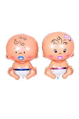 Cinsiyet Belirleme Partisi Kız Mı Erkek Mi Boy Or Girl Mavi Erkek Bebek ve Pembe Kız Bebek Balon