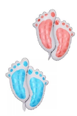 Cinsiyet Belirleme Partisi Kız Mı Erkek Mi Boy Or Girl Mavi Ayak İzİ ve Pembe Ayak İzi Balon