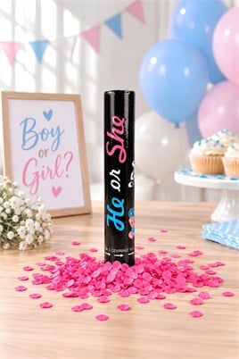 Cinsiyet Belirleme Partisi Pembe Konfeti 30 Cm