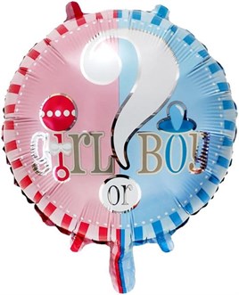 Cinsiyet Partisi 18 İnç 45 Cm Yuvarlak Boy Girl Folyo Balon