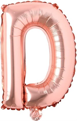 D Harf Rose Gold Folyo Balon16 İnç 36 cm
