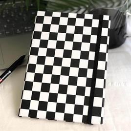 Dama Tasarımlı Lastikli Çizgisiz Defter