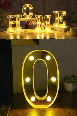 Dekoratif Led Işıklı 3D 0 Rakamı Büyük Boy Organizasyon Doğum Günü Kutlama