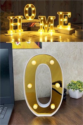 Dekoratif Led Işıklı 3D 0 Rakamı Büyük Boy Organizasyon Doğum Günü Kutlama