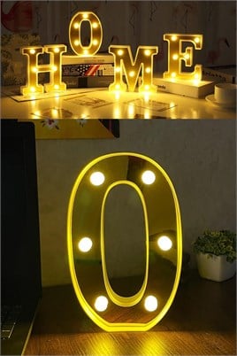 Dekoratif Led Işıklı 3D 0 Rakamı Büyük Boy Organizasyon Doğum Günü Kutlama