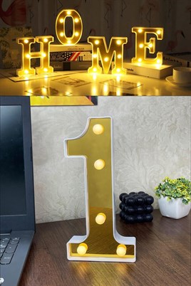 Dekoratif Led Işıklı 3D 1 Rakamı Büyük Boy Organizasyon Doğum Günü Kutlama