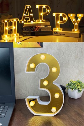 Dekoratif Led Işıklı 3D 3 Rakamı Büyük Boy Organizasyon Doğum Günü Kutlama