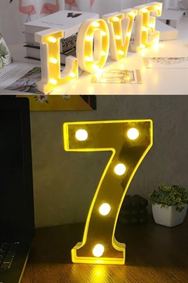 Dekoratif Led Işıklı 3D 7 Rakamı Büyük Boy Organizasyon Doğum Günü Kutlama