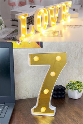 Dekoratif Led Işıklı 3D 7 Rakamı Büyük Boy Organizasyon Doğum Günü Kutlama