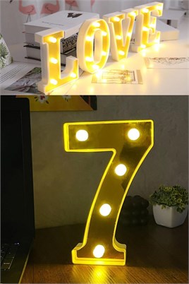 Dekoratif Led Işıklı 3D 7 Rakamı Büyük Boy Organizasyon Doğum Günü Kutlama