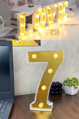 Dekoratif Led Işıklı 3D 7 Rakamı Büyük Boy Organizasyon Doğum Günü Kutlama