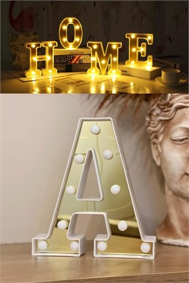 Dekoratif Led Işıklı 3D A Harfi Büyük Boy Organizasyon Doğum Günü Kutlama