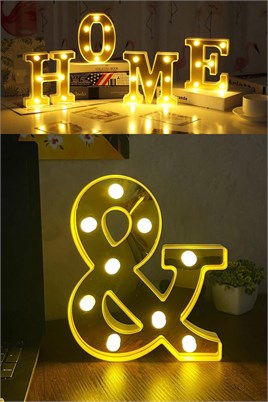 Dekoratif Led Işıklı 3D  And Büyük Boy Organizasyon Doğum Günü Kutlama