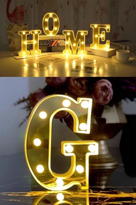 Dekoratif Led Işıklı 3D G Harfi Büyük Boy Organizasyon Doğum Günü Kutlama