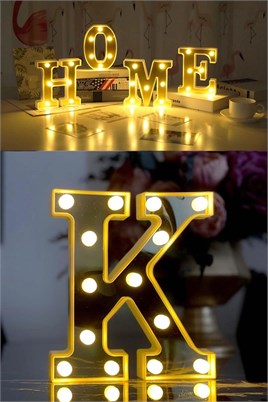 Dekoratif Led Işıklı 3D K Harfi Büyük Boy Organizasyon Doğum Günü Kutlama