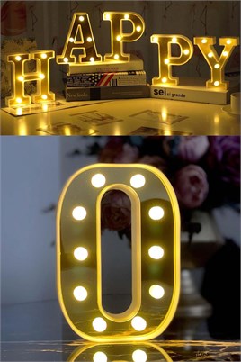 Dekoratif Led Işıklı 3D O Harfi Büyük Boy Organizasyon Doğum Günü Kutlama