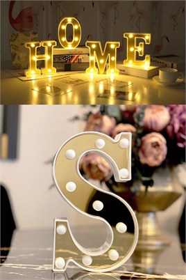 Dekoratif Led Işıklı 3D S Harfi Büyük Boy Organizasyon Doğum Günü Kutlama