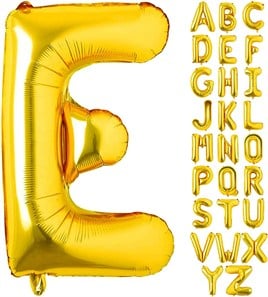 E Harf Gold Folyo Balon16 İnç 36 cm