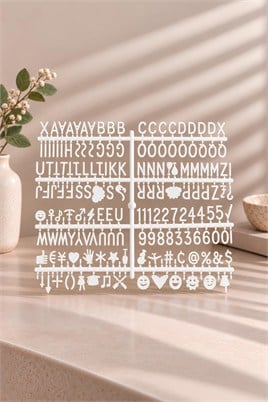 Emojili Beyaz Harf Seti, Yazı Panosu İçin