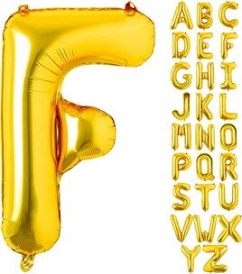 F Harf Gold Folyo Balon16 İnç 36 cm
