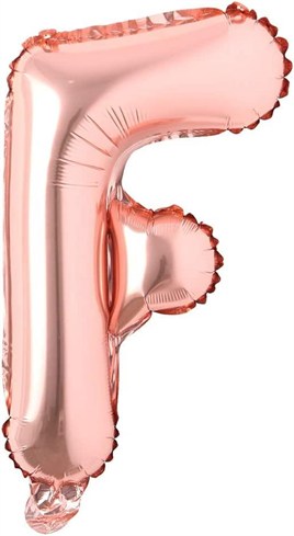 F Harf Rose Gold Folyo Balon16 İnç 36 cm